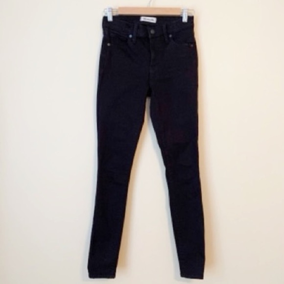 Madewell 9” High Rise Skinny Jean Black - 25 Tall - Picture 1 of 14